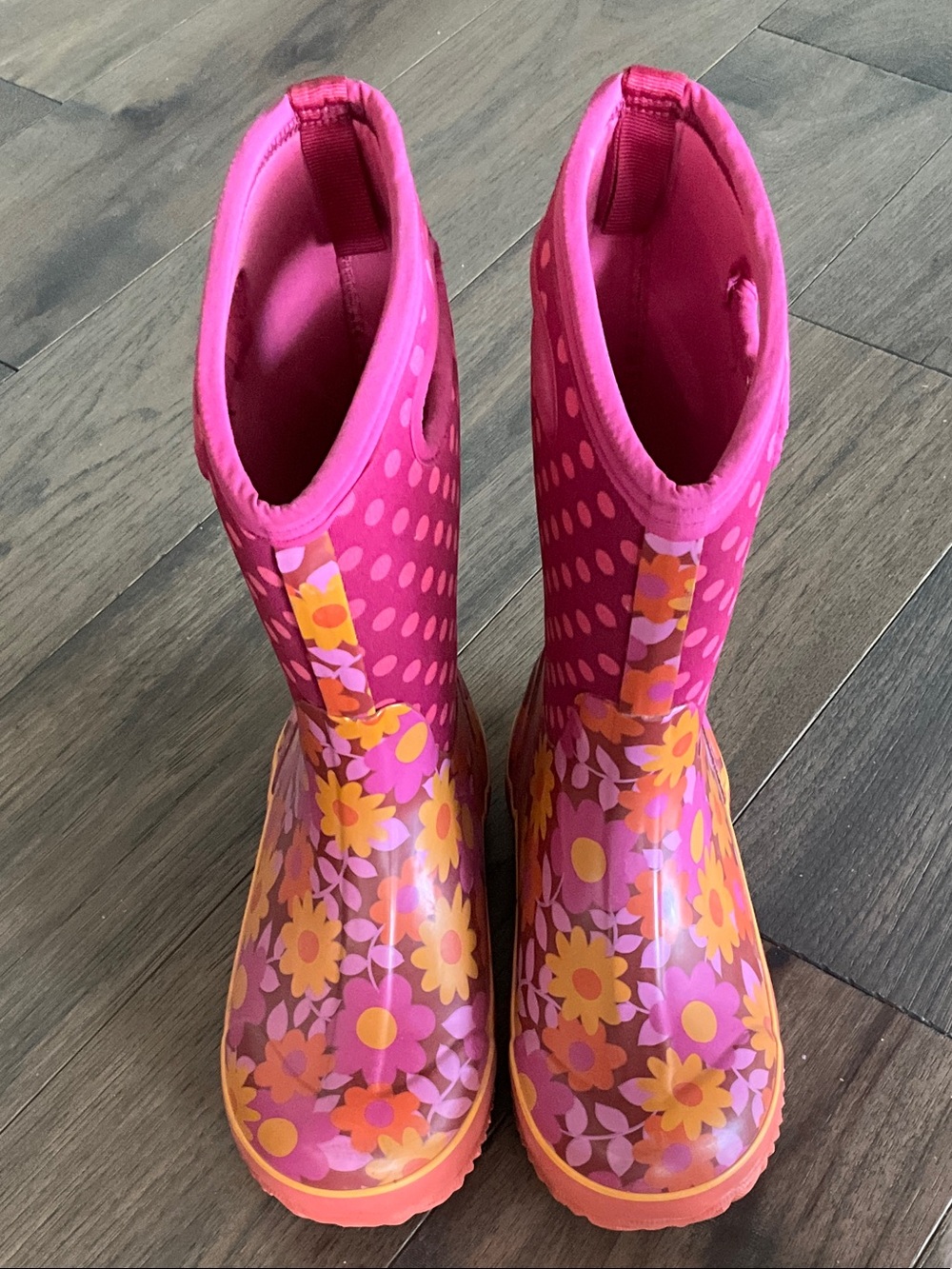 Bogs Hot Pink Polka Dot Waterproof Boots